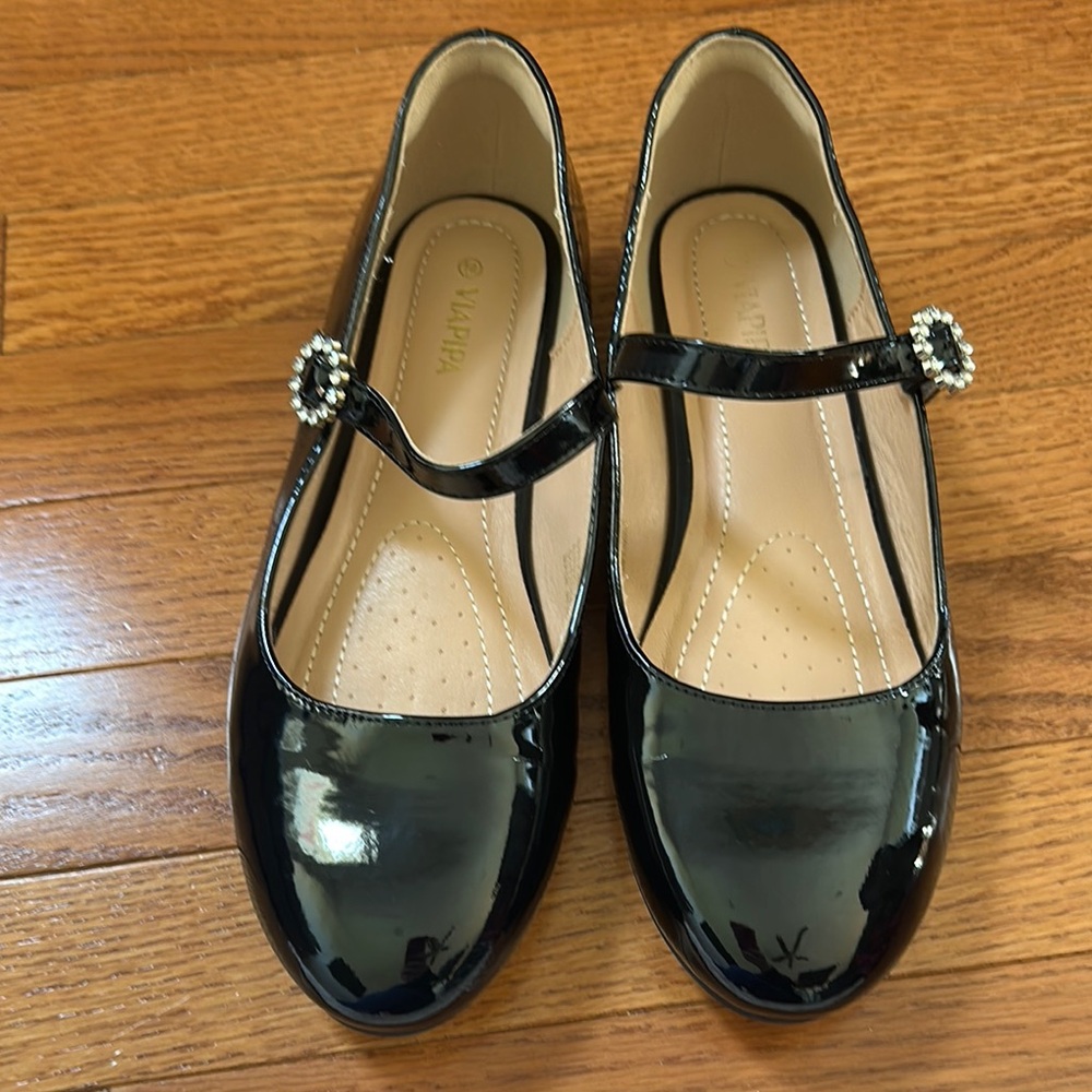 Viapipa Mary Jane Shoes patent Strap Flats Dressy Casual Ballet Flats 8.5